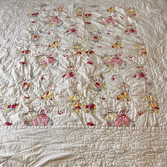 50”x55” Hand QuiltedVintage Baby Quilt. - Picture 3 of 16